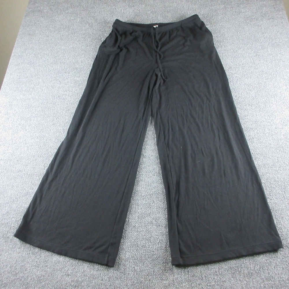 Halara Sweatpants Womens L Black Jersey Wide Leg Elastic‎ Waist Lounge Casual